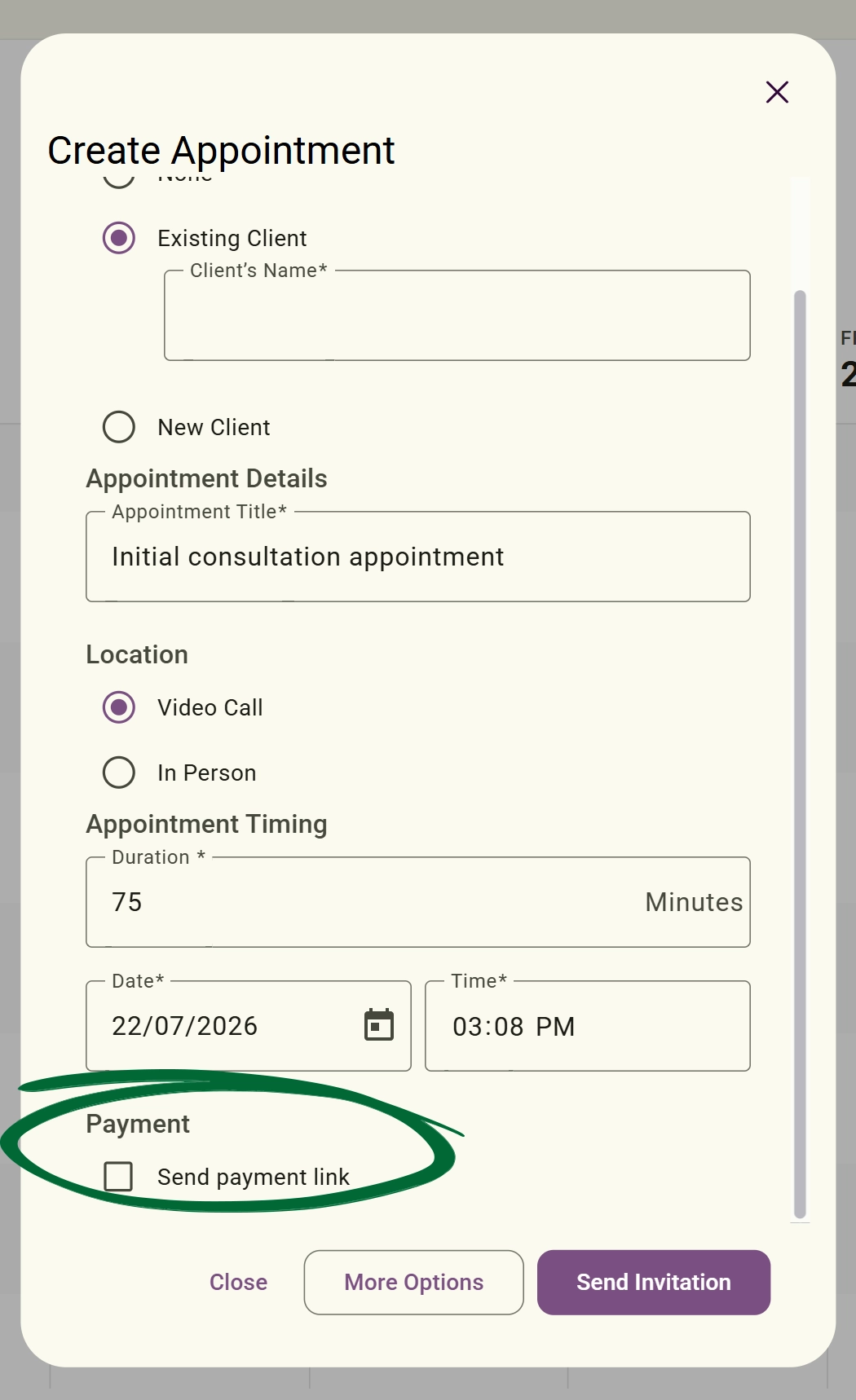 Select a Paid Service Screenshot